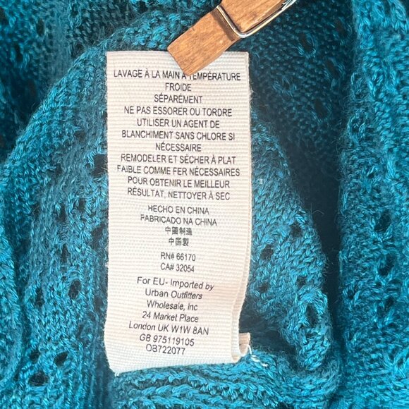Free People Turquoise Once Upon A Time Bell Sleeve Peasant Top SM NWOT - Picture 13 of 17